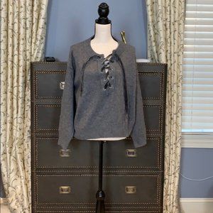 Rails Olivia Lace-Up Wool-Cashmere Sweater